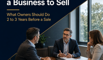 Business owners meeting with an M&A advisor to prepare a business for sale